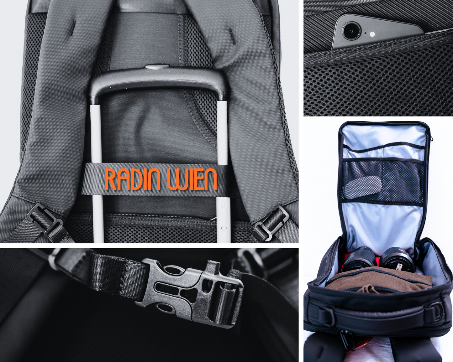 Radin Wien Premium Rucksack mit Tasche