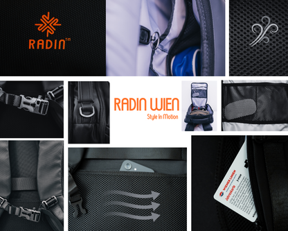 Radin Wien Premium Rucksack mit Tasche